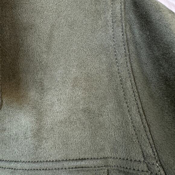 NWT Denim & Co. QVC Classic Faux Suede Jacket in jungle Olive Sz M Fall Autumn - Picture 5 of 9